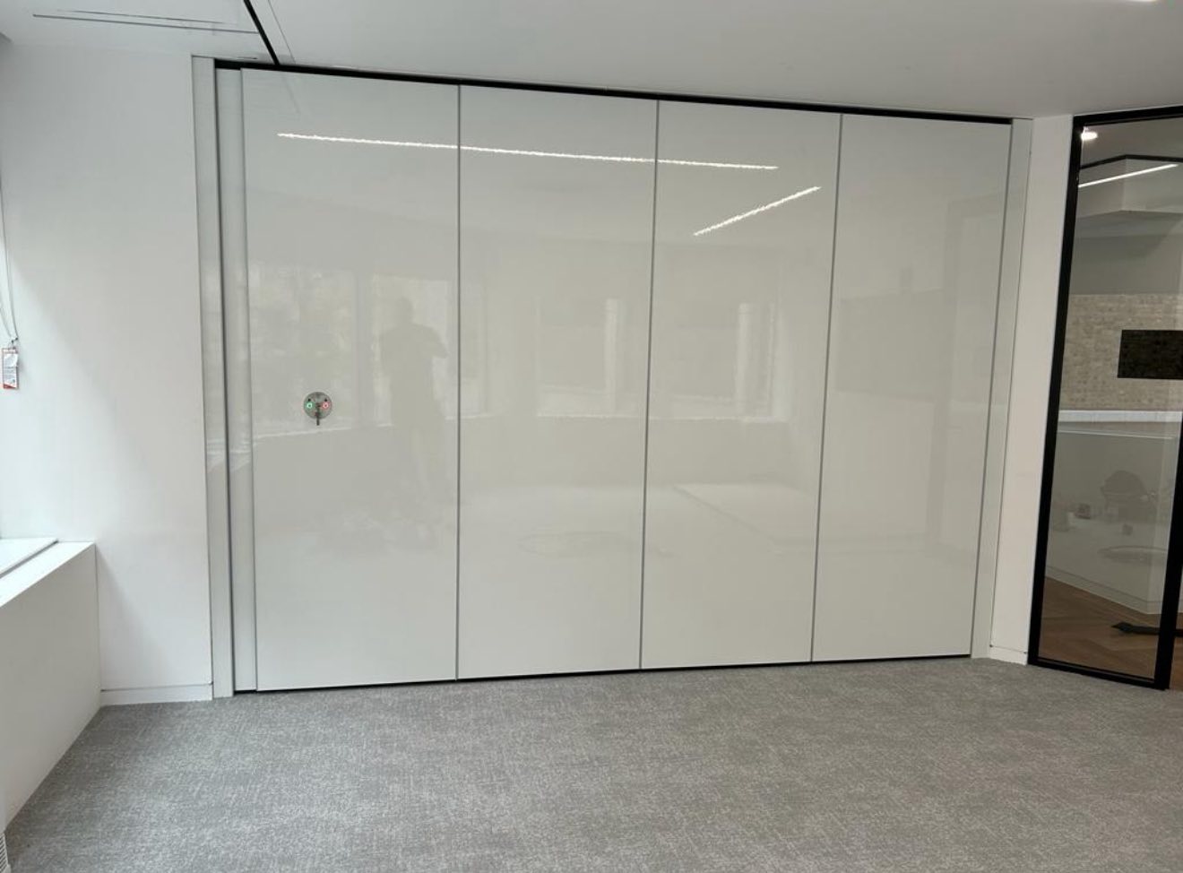 Folding wall panels fitted in Central London workspace