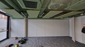 Acoustic partition Essex workspace installation