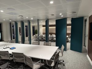 Folding wall panels Southern London office fit out
