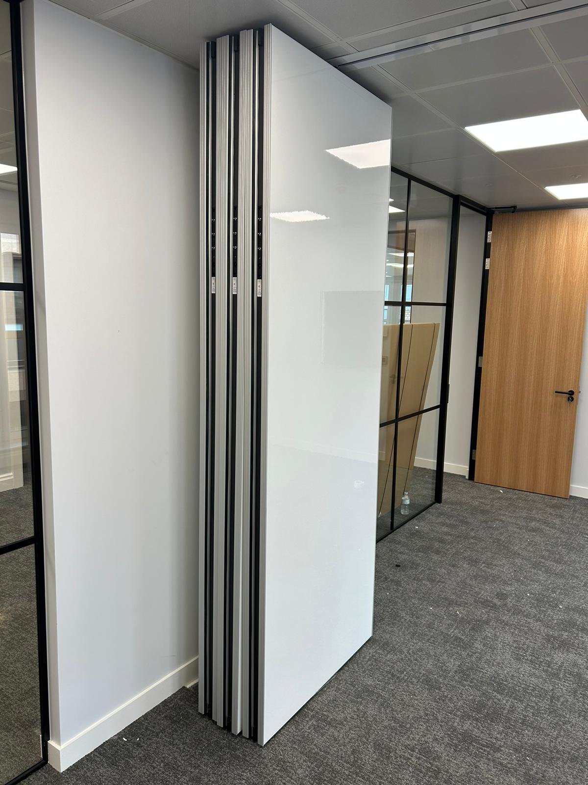 Sliding folding partition North London workspace