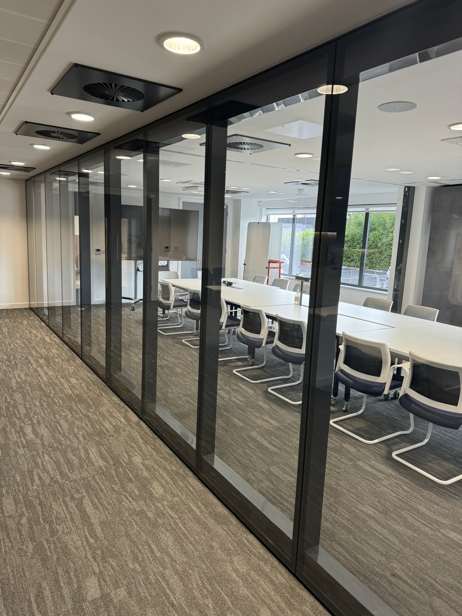 Folding partition wall installation in Essex building